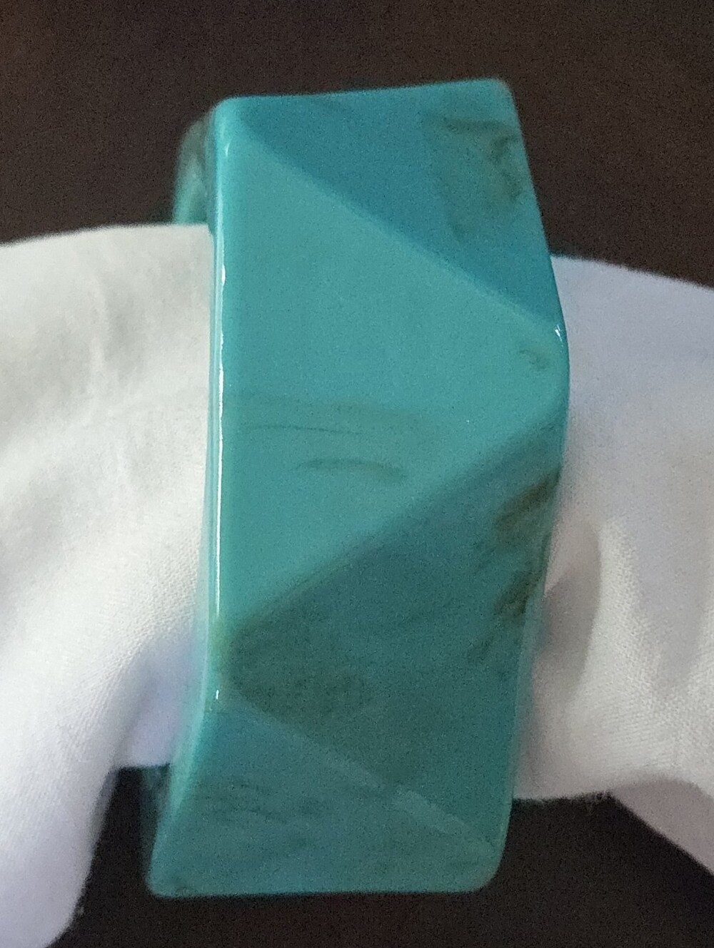 Turquoise Resin Geometric Cuff Bracelet - Women Jewelry Bracelets - Picture 7 of 9